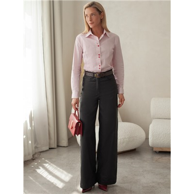 Блузка прилегающего силуэта из формоустойчивого хлопка