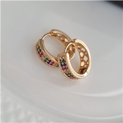 Серьги конго коллекция "Xuping" покрытие позолота, вставка: фианиты, цвет: разноцветные, Х000031072, арт.001.843