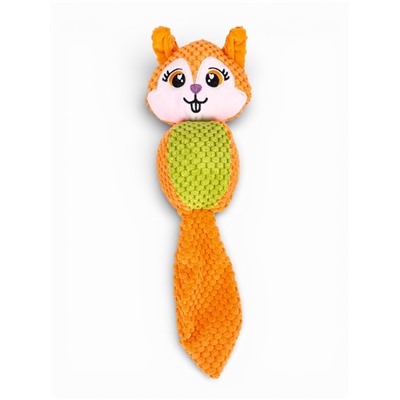 Мягкая игрушка для собак «Белка», 36 см, с пищалкой, оранжевая