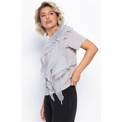 Блуза праздничная Риана ХИТ (серо-бежевая) Б15079-5М