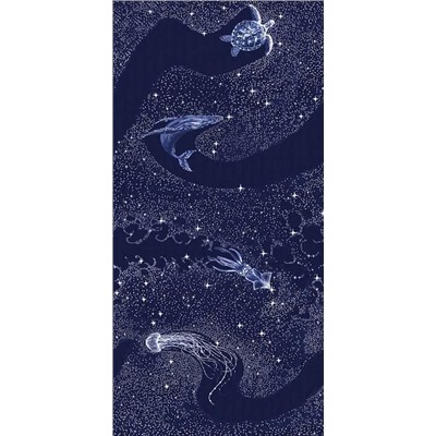 Полотенце банное "На море"- синяя ночь 80*150 см. вафля хлопок 100%