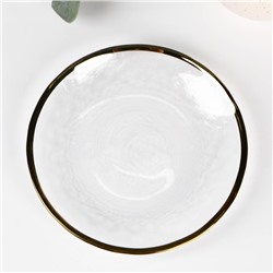 Тарелка пирожковая Magistro «Алькор», 15.5×2.2 см, с золотой отводкой, стекло, прозрачная