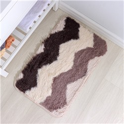 Коврик Доляна «Зиг-заг», 50×80 см, коричневый