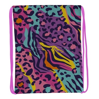 Мешок для обуви "Animal" 1 отделение, 350х430мм, полиэстер, 210 ден, петля для подвеса, карман с молнией на оборотной стороне