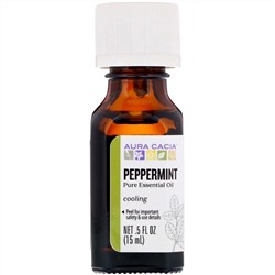 Aura Cacia, Pure Essential Oil, Peppermint, .5 fl oz (15 ml)