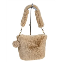 Женская сумка из искусственного меха, цвет светло коричневый