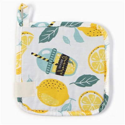 Прихватка Этель «Лимонад» 19×19 см, хлопок, сатин, 110 г/м²