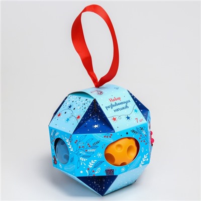 Подарочный набор развивающих мячиков «Ёлочный шар», с пищалкой, 7 шт., Крошка Я