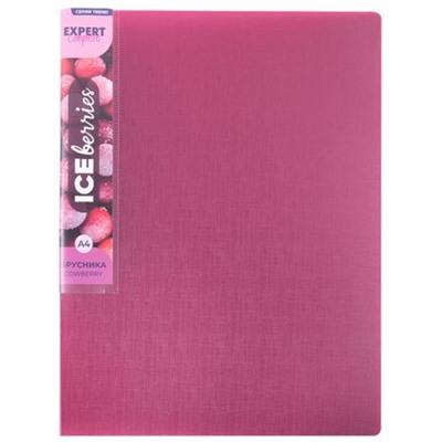 Папка пластиковая 4 кольца "Trend ICEberries" 700мкм 25 мм брусника EC211420070 Expert Complete