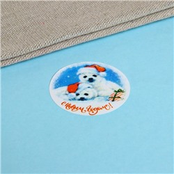 Наклейки в рулоне новогодние «Друзья», для декора и подарков, 500 шт., 3.8×3.8 см