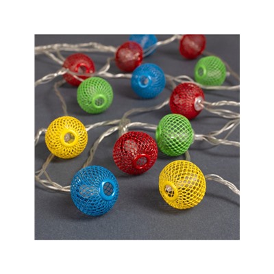 Гирлянда «Нить» 4 м с насадками «Шарик сетка», IP20, прозрачная нить, 20 LED, свечение мульти, 8 режимов, 220 В