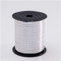 Лента упаковочная голография, серебро, 5 мм × 225 м