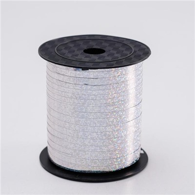 Лента упаковочная голография, серебро, 5 мм × 225 м