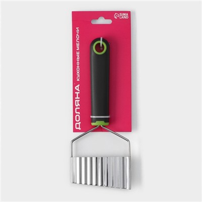 Нож для фигурной нарезки Доляна Lime, 20 см, нержавеющая сталь, чёрный