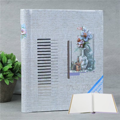 Фотоальбом магнитный 20 листов 3D цветок / 9821W /уп 40/микс 4 вида