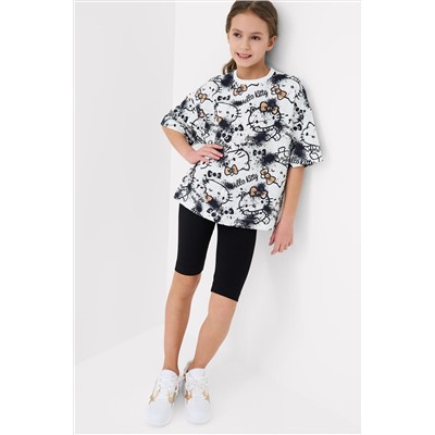 Комплект трикотажный для девочек: брюки (легинсы укороченные), фуфайка (футболка) PLAYTODAY, 1240139