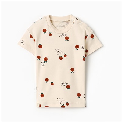 Футболка детская «Крошка Я» Oranges рост 62-68 см, молочная