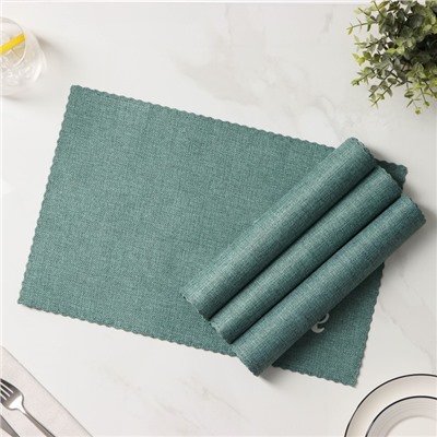 Салфетки сервировочные на стол Доляна Coffee, 4 шт., 44×29 см, бирюзовые