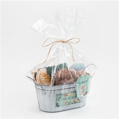 Набор подарочный «Этель» Time to relax, 5 предметов, полотенце, мочалка, расчёска