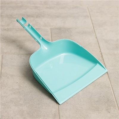 Веник для пола Spin&Clean Disco, с совком, пластик, 8×19×58 см, бирюзовый
