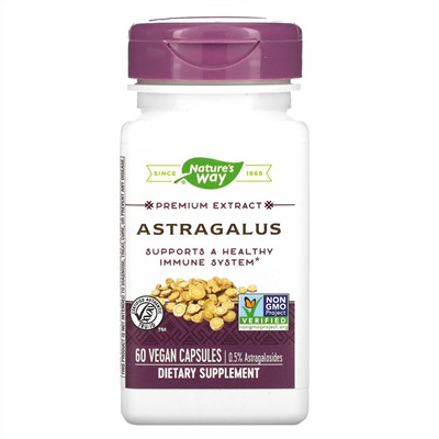 Nature's Way, астрагал, 60 веганских капсул