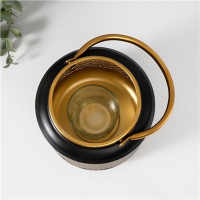 Металлический подсвечник-фонарь на 1 свечу «Зерно», d=5 см, 15×15×17.5 см