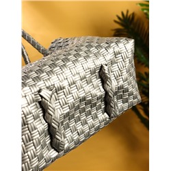 Сумка плетёная пластиковая, 23×11×30 см, серебристая