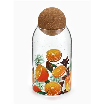 Банка новогодняя стеклянная для сыпучих продуктов «Аромат праздника», 800 мл