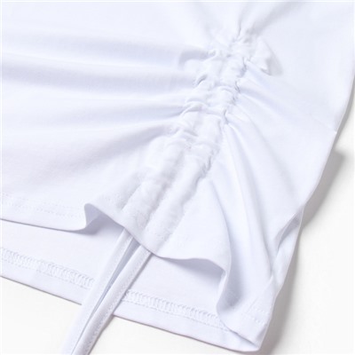 Футболка с кулиской женская MINAKU REGULAR FIT, белая, размер 42