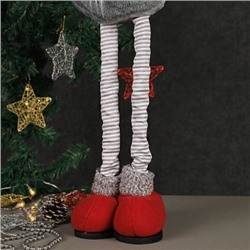 Новогоднее украшение Гном на телескопических ножках с бордовым колпаком 55/74 см / YX19811AB  /уп 36/