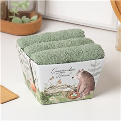 Набор полотенец Этель «Счастливой пасхи» 35×50 см - 3 шт., 100% хлопок, махра 340 г/м²