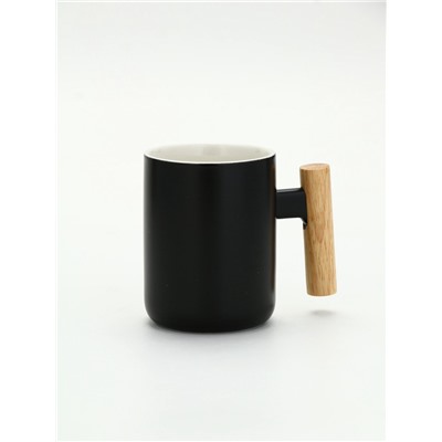 Кружка керамическая «Всегда есть время», 400 мл, деревянная ручка