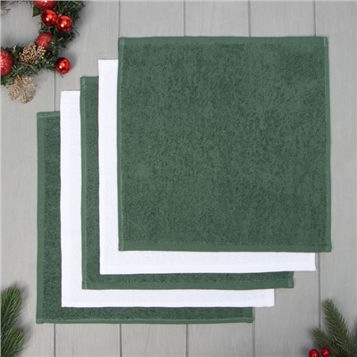 Набор махровых полотенец Этель «Лесные жители» 30×30 см - 5 шт., 100% хл, 340 г/м²