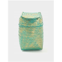 Корзинка плетёная «Голден», 16×16×23 см, голубая