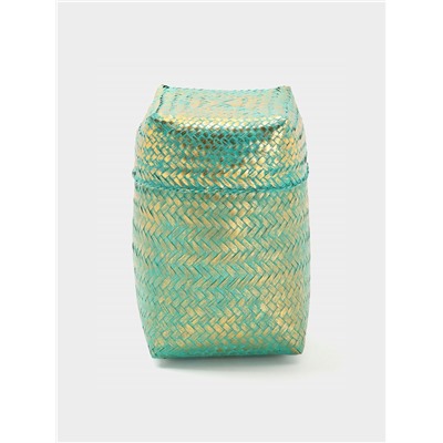 Корзинка плетёная «Голден», 16×16×23 см, голубая