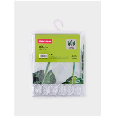 Штора для ванной Доляна «Тропики», 180×180 см, EVA