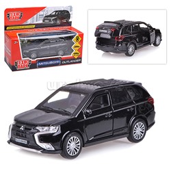 Машина металл Mitsubishi Outlander 12см,(открыв. двери, черный ) инерц, в коробке