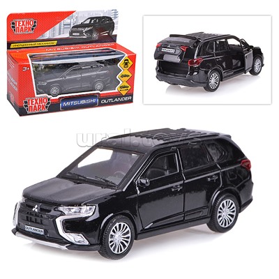 Машина металл Mitsubishi Outlander 12см,(открыв. двери, черный ) инерц, в коробке