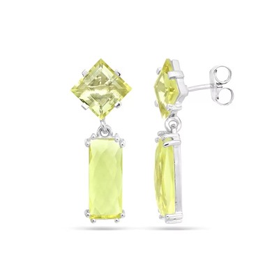 Серьги из серебра лимонный топаз, Сказка