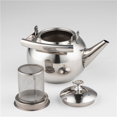 Заварочный чайник «Жуан», 1 л, металлическое сито, нержавеющая сталь, хромированный