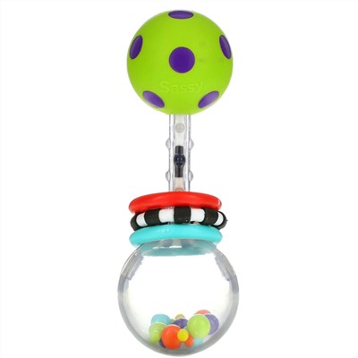 Sassy, Inspire The Senses, Spin Shine Rattle, 0-24 Months, 1 Count