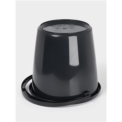 Ведро хозяйственное, 10 л, d=29 см, h=28 см, пластик, чёрное