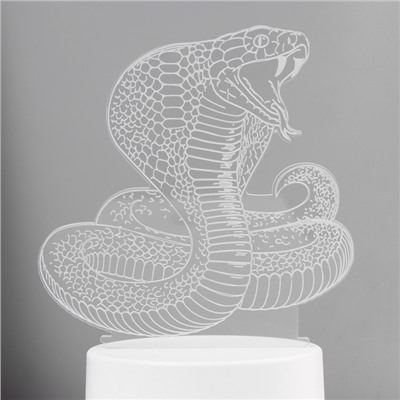 Светильник 3D RISALUX «Кобра», LED-ночник, RGB, от сети, 13.8×9.5×15 см