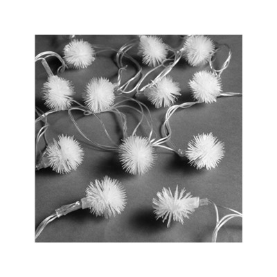 Гирлянда «Нить» 5 м с насадками «Ёжики», IP20, прозрачная нить, 20 LED, свечение мульти (RG/RB), мигание, 220 В