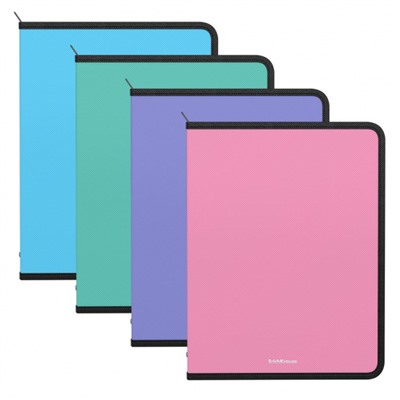 Папка на молнии вокруг А4 50356 Matt Pastel ассорти ErichKrause