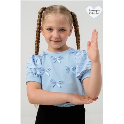 Блузка ЛЕЯ короткий рукав (Голубой)