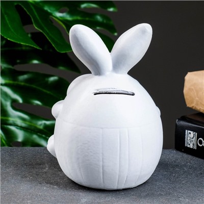 Копилка для денег «Заяц пухлый», гипс, белый, 15 см