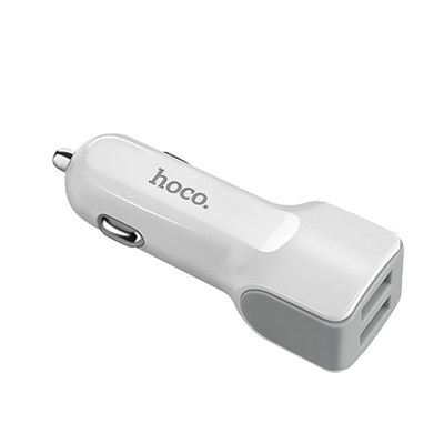 Адаптер Автомобильный с кабелем Hoco Z23 2USB/5V/2.4A +lightning (white)