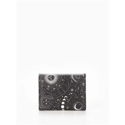 Кошелёк женский на кнопке, 10.5×2.5×8.5 см, чёрный/белый