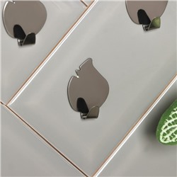 Крючки самоклеящиеся SAVANNA «Листики», 3 шт., металл, 4×3×1.5 см, хромированные